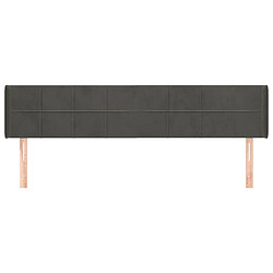 Avis Maison Chic Tête de lit scandinave avec oreilles,meuble de chambre Gris foncé 183x16x78/88 cm Velours -MN22034