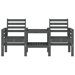 Avis Maison Chic Banc de jardin 2 places | Banquette de jardin avec table | Chaise Relax gris bois massif de pin -MN35120