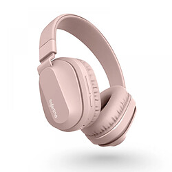 General Casque Bluetooth - Casque à suppression active du bruit / Autonomie de la batterie de 22 heures / Casque de voyage pliable et casque supra-auriculaire, appels clairs, audio sans fil haute résolution(rose) 