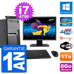 PC Tour Lenovo M83 Ecran 27" Core i7-4790 RAM 8Go Disque Dur 1To Windows 10 Wifi · Occasion 