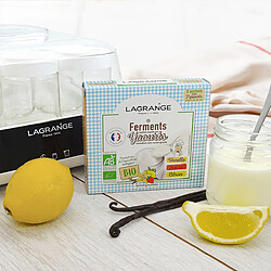 Lagrange 3 sachets de ferments pour yaourts aromatisés sans sucres ajoutés - 385002 - Vanille/Fraise/Citron