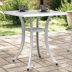 vidaXL Table de jardin blanc 53x53x53 cm aluminium coulé