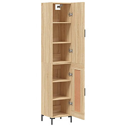 Avis vidaXL Buffet haut Chêne sonoma 34,5x34x180 cm Bois d'ingénierie