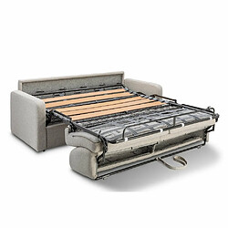 Acheter Inside 75 Canapé convertible express MAC MAHON sommier lattes 120cm matelas 16cm tissu tweed jaune curry