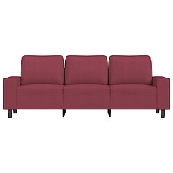 Avis Maison Chic Canapé à 3 places,Canapé droit,Sofa de Salon,Banquette Rouge bordeaux 180 cm Tissu -GKD332892