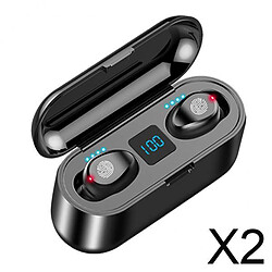 Écouteur sans fil Ture 2xF9 Bluetooth 5.0 Headset Écouteurs Sans Fil 1200mAh Noir