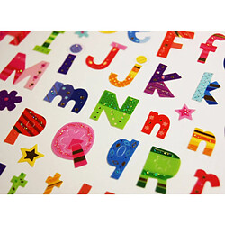 Youdoit 57 Autocollants - Alphabet Fleurs - Dorures et paillettes