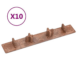 vidaXL Embouts de terrasse 10 pcs Marron Plastique