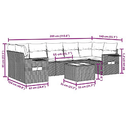 Avis vidaXL Salon de jardin 8 pcs avec coussins noir résine tressée