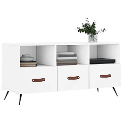 Avis Maison Chic Meuble TV scandinave - Banc TV pour salon blanc 102x36x50 cm bois d'ingénierie -MN38898