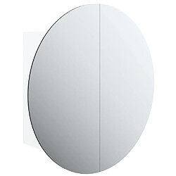 vidaXL Armoire de salle de bain miroir rond et LED Blanc 40x40x17,5 cm