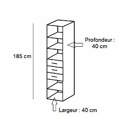 Inside 75 Colonne de rangement LUND 3 tiroirs blanc mat 40 x 40 cm profondeur