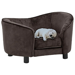 Maison Chic Niche Canapé,Lit pour chien | Panier couchage pour chien Marron 69x49x40 cm Peluche -GKD42071