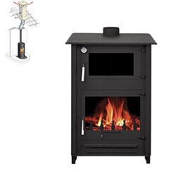 Interstoves Pack Poêle à bois ROSA 10 bûches 50cm + Kit Conduit 150 - Acier 