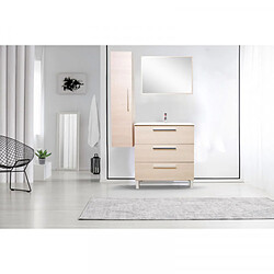 Dansmamaison Meuble sous vasque 3 tiroirs 80 cm Bois + Miroir - KISSA