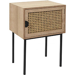 The Home Deco Factory Chevet en bois 1 porte cannage naturel.