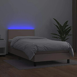 Acheter Maison Chic Lit adulte- Lit + matelas + LED,Sommier à lattes de lit matelas et LED Cappuccino 80x200cm -GKD46467