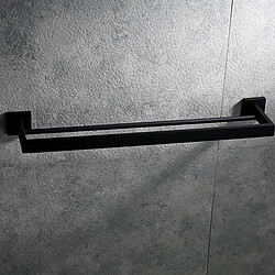 Universal Porte-serviettes de salle de bains 50cm Montage mural SUS 304 inox noir mat double serviette Accessoires de salle de bains | Porte-serviettes(Le noir)