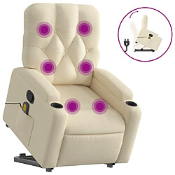 Maison Chic Fauteuil Relax pour salon, Fauteuil inclinable de massage Crème Tissu -GKD17279