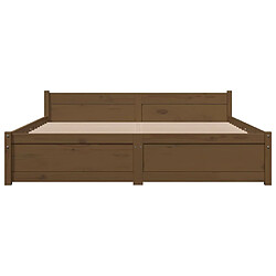 Acheter vidaXL Cadre de lit Marron miel Bois massif 150x200 cm Très grand