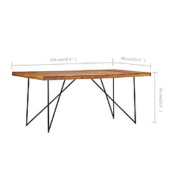 vidaXL Table à manger 180x90x76 cm Bois d'acacia massif pas cher