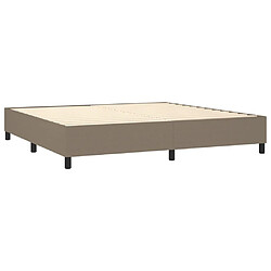 Acheter vidaXL Sommier à lattes de lit et matelas et LED Taupe 200x200cm Tissu