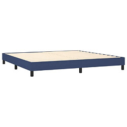 Acheter vidaXL Sommier à lattes de lit et matelas et LED Bleu 200x200 cm Tissu