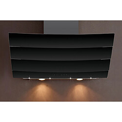 Hotte décorative inclinée 90cm 577m3/h noir - h20390 009 - SILVERLINE 