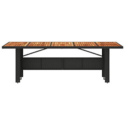 Avis vidaXL Table de jardin et dessus en bois d'acacia noir résine tressée