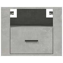 Maison Chic Table de chevet murale - Table de Nuit Gris béton 50x36x40 cm pas cher