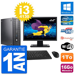 PC HP 600 G1 SFF Ecran 22" Intel i3-4130 RAM 16Go Disque Dur 1To Windows 10 Wifi · Occasion 