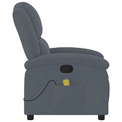 Maison Chic Fauteuil de massage inclinable,Fauteuil luxe de relaxation gris foncé velours -MN18776 pas cher