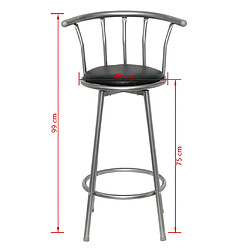 Acheter vidaXL Tabourets de bar lot de 2 noir similicuir