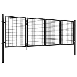 vidaXL Portillon Acier 350x100 cm Anthracite