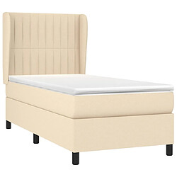 Avis Maison Chic Lit Adulte - Lit simple Lit à sommier tapissier avec matelas moelleux - Meuble de Chambre - Crème 100x200 cm Tissu -MN48638