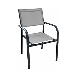 Avis ALIZÉ Fauteuil en aluminium Duca (Lot de 6) Graphite et perle.