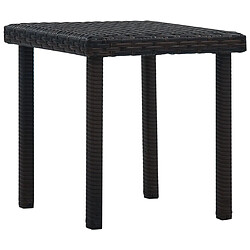 vidaXL Table à thé de jardin Marron 40x40x40 cm Résine tressée