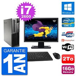 PC Lenovo M91p SFF Ecran 19" Intel i7-2600 RAM 16Go Disque 2To Windows 10 Wifi · Occasion 