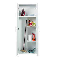 Acheter Pegane Armoire meuble de rangement 2 portes coloris blanc - Longueur 70 x Profondeur 34 x Hauteur 189 cm