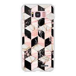 Coque Samsung Galaxy S8 360 intégrale transparente Cubes Marbres Ecriture Tendance Design Evetane. 