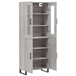 Avis vidaXL Buffet haut Sonoma gris 69,5x34x180 cm Bois d'ingénierie