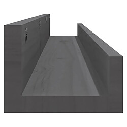 Acheter vidaXL Étagères murales 2 pcs Gris 110x12x9 cm Bois de pin massif