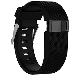 Wewoo Bracelet pour montre connectée Dragonne réglable en couleur unie FITBIT Charge / HR Noir