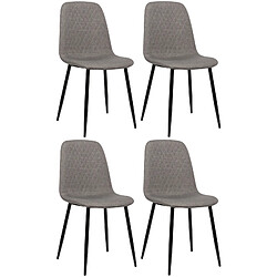 Non Lot de 4 chaises Giverny tissu 