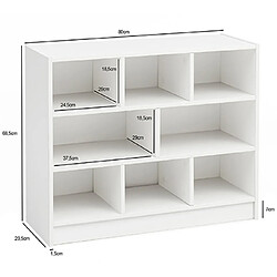 Avis Mes Etagère 8 niches 80x29,5x68,5 cm décor blanc