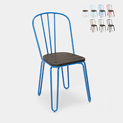 Ahd Amazing Home Design Chaises industrielles en acier Tolix pour bar et cuisine design Ferrum, Couleur: Bleu 