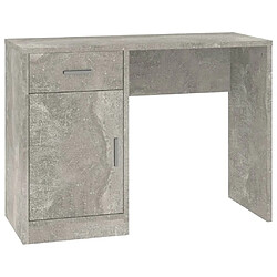 Maison Chic Bureau solide,Table de travail,Bureau d'ordinateur avec tiroir et armoire Gris béton 100x40x73 cm -GKD86847