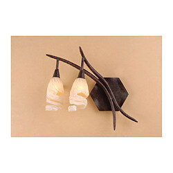 Luminaire Center Applique murale Gaudi Left avec interrupteur 2 Ampoules G9, marron/noir oxydé Coloris : marron/noir oxydé Coloris de l'abat jour : ambre givré Fabriqué à la main Largeur en Cm : 40 Hauteur en Cm : 28 Profondeur en Cm : 15 Poids en Kilos