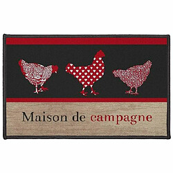 Paris Prix Tapis Déco Rectangle Campagne 50x80cm Rouge