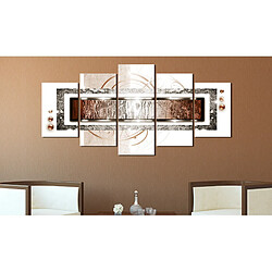 Decoshop26 Tableau toile de décoration murale impression premium en 5 parties sur châssis en bois motif Blizzard doré 100x50 cm 11_0012827